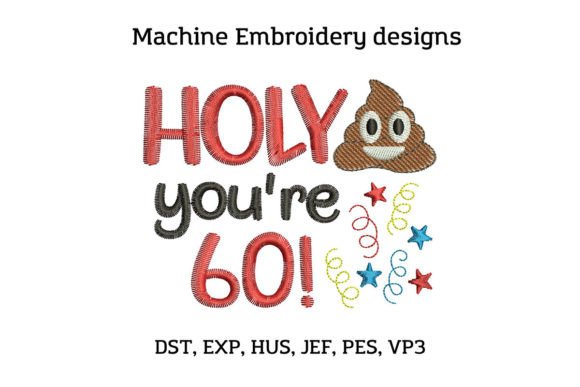 60th Birthday Embroidery Design
