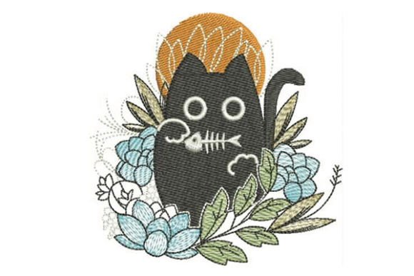 Cat with Fishbone Embroidery Design Review
