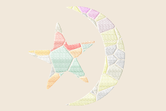 Crescent Moon and Star Mosaic Embroidery Design Review