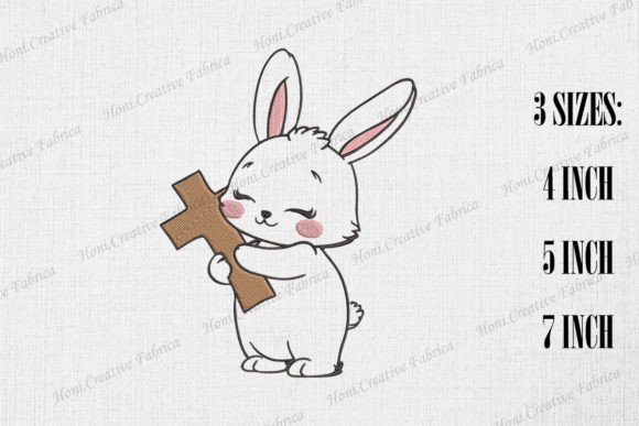 Cute Bunny Hugging Cross Embroidery Design Review