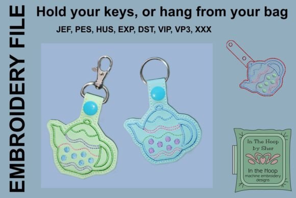 Easter Egg Teapot Key Fob