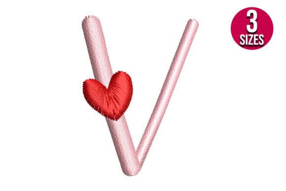 Letter V with Heart Embroidery Design Review for Sweatshirt Projects