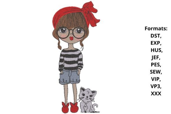 Little Girl with Cat Embroidery Design Review