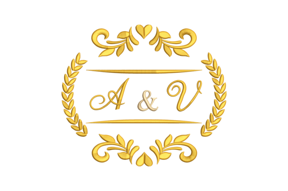 Monogram Letters A and V for Premium Sweatshirt Embroidery