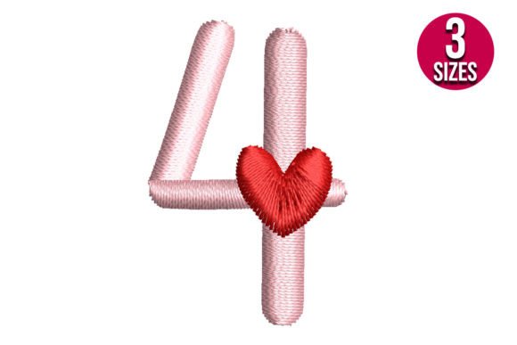Number Four with Heart Embroidery Design Review