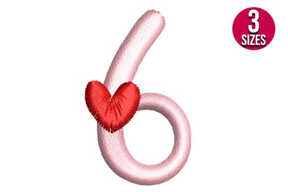 Number Six with Heart Embroidery Design Review