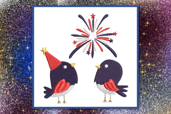 Patriotic Birdie-Fireworks Embroidery Review