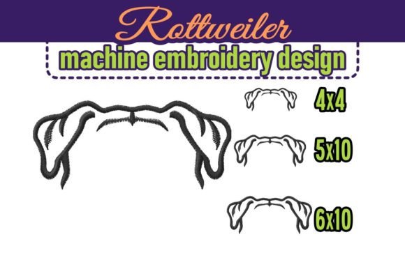 Rottweiler Dog Ears: A Charming Embroidery Design for Handmade Products