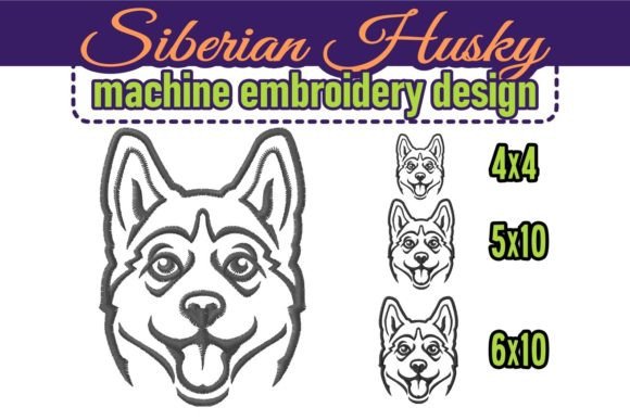 Smiling Siberian Husky Embroidery Design Review