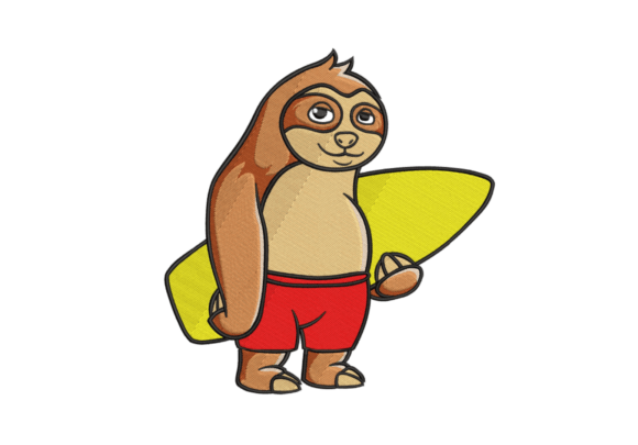Surf’s Up, Sloth: A Whimsical Embroidery Design for Creative Sellers