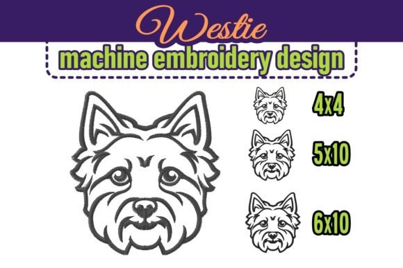 West Highland White Terrier Face Embroidery Design Review