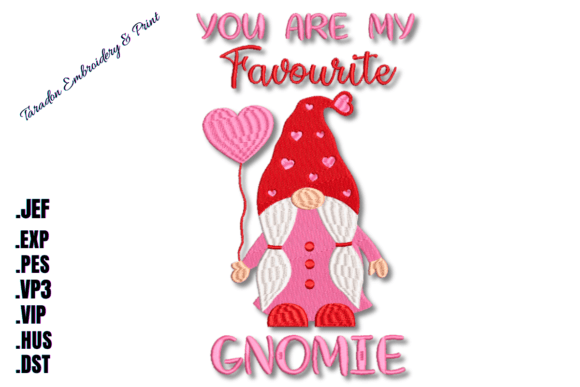 You Are My Favourite Gnomie: A Versatile Embroidery Design for Small Business Merch